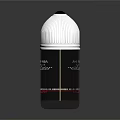 Silver Striped Cocktail Shaker With Transparent Bottom Black Lid And Colorful Liquid