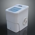 White Compact Washing Machine With Transparent Lid And Front Control Knob
