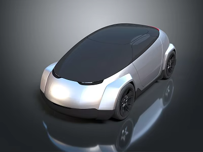 Modern Concept Car With Silver Body Black Roof And Sleek Aerodynamic Design 3d model