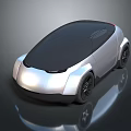 Modern Concept Car With Silver Body Black Roof And Sleek Aerodynamic Design