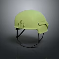 Light Green Military Protective Helmet For Personnel With Black Straps And Smooth Surface