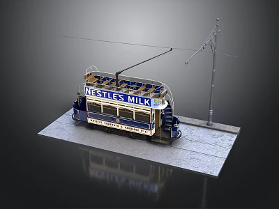 Vintage Nestles Milk Tram Model With Overhead Wires And Track 3d model