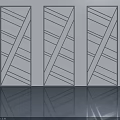 Modern Hinged Doors With Geometric Line Design Three Panel Contemporary Interior