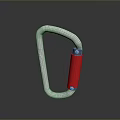 Silver Metal Carabiner With Red Locking Mechanism For Outdoor Climbing Gear