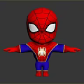 Chibi Spider Man Character In Red And Blue Costume With Spider Emblem And Outstretched Arms