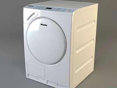 Modern Miele Front Loading White Washing Machine With Digital Control Panel 3d model
