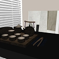 Tea Set Combination Teapot Tea Cup Tray 3d model