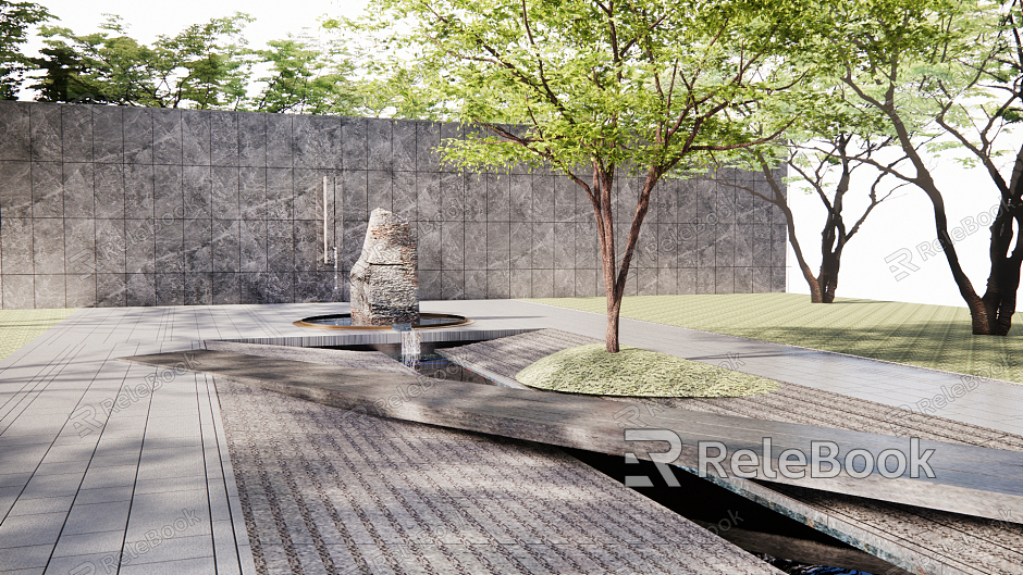 Modern landscape wall, exquisite landscape wall, waterscape model