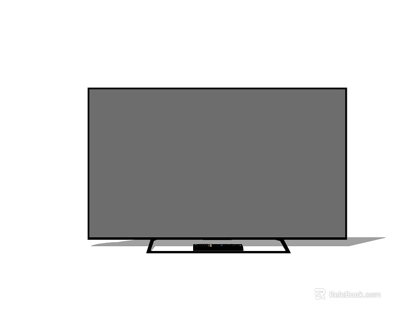 Sleek Modern Television With Thin Frame Black Screen And Stable Stand 3d model
