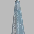 Modern Glass Elevator In High Rise Building With Transparent Panels And Structural Design 3d model