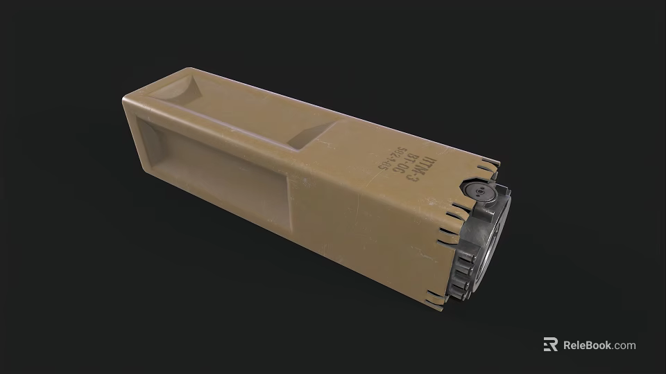 Tactical Weapon Magazine 5.56mm Caliber 30 Round Brown Polymer Military Style Accessory with Metal Base 3d model 
