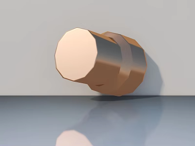 Modern Copper Colored Swing Door With Octagonal Design And Smooth Surface 3d model