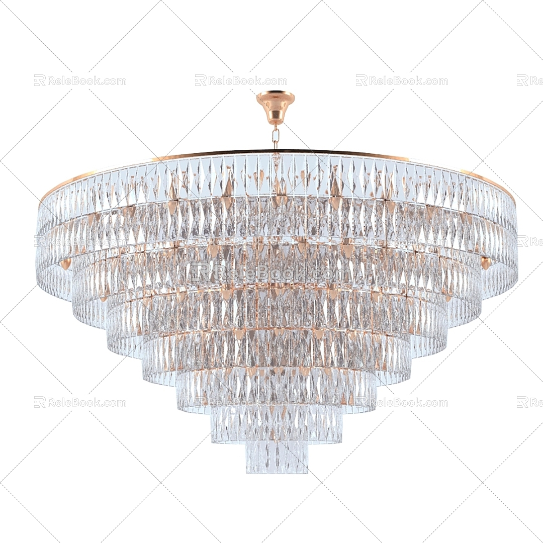 Light Luxury Chandelier Crystal Living Room Lamp European Dining Room Lamp Atmospheric Study Bedroom Lamp Duplex Stair Corridor Balcony Lamp Villa 3d model