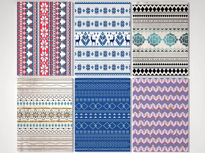 Nordic Square Carpet Simple Geometric Abstract Carpet Mat 3d model