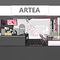 ARTEA Milk Tea Shop Interior With Pink Decor Counter Tables And Chairs