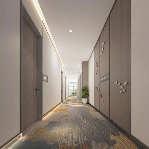 Modern Away Hotel Corridor Away 3d model