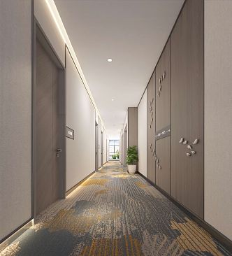 Modern Away Hotel Corridor Away 3d model