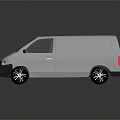 White Commercial Van 3D Rendering with Shiny Reflective Surface Modern Design and Black Wheels 3d model