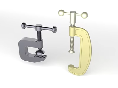 High Quality Hardware Tools Heavy Duty Adjustable C Clamps in Gray and Gold 3d model