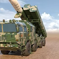 Military Functional Vehicle with Camouflage Paint And Multi Wheeled Launching Missile System
