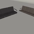 Modern Black and Brown Public Chairs with Metal Frame for Waiting Areas
