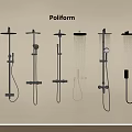 Poliform Shower Systems Wall Mounted Display With Various Designs And Water Flow 3d model