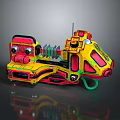 Futuristic Colorful Motorcycle 3D Model With Mechanical Details And Vibrant Design