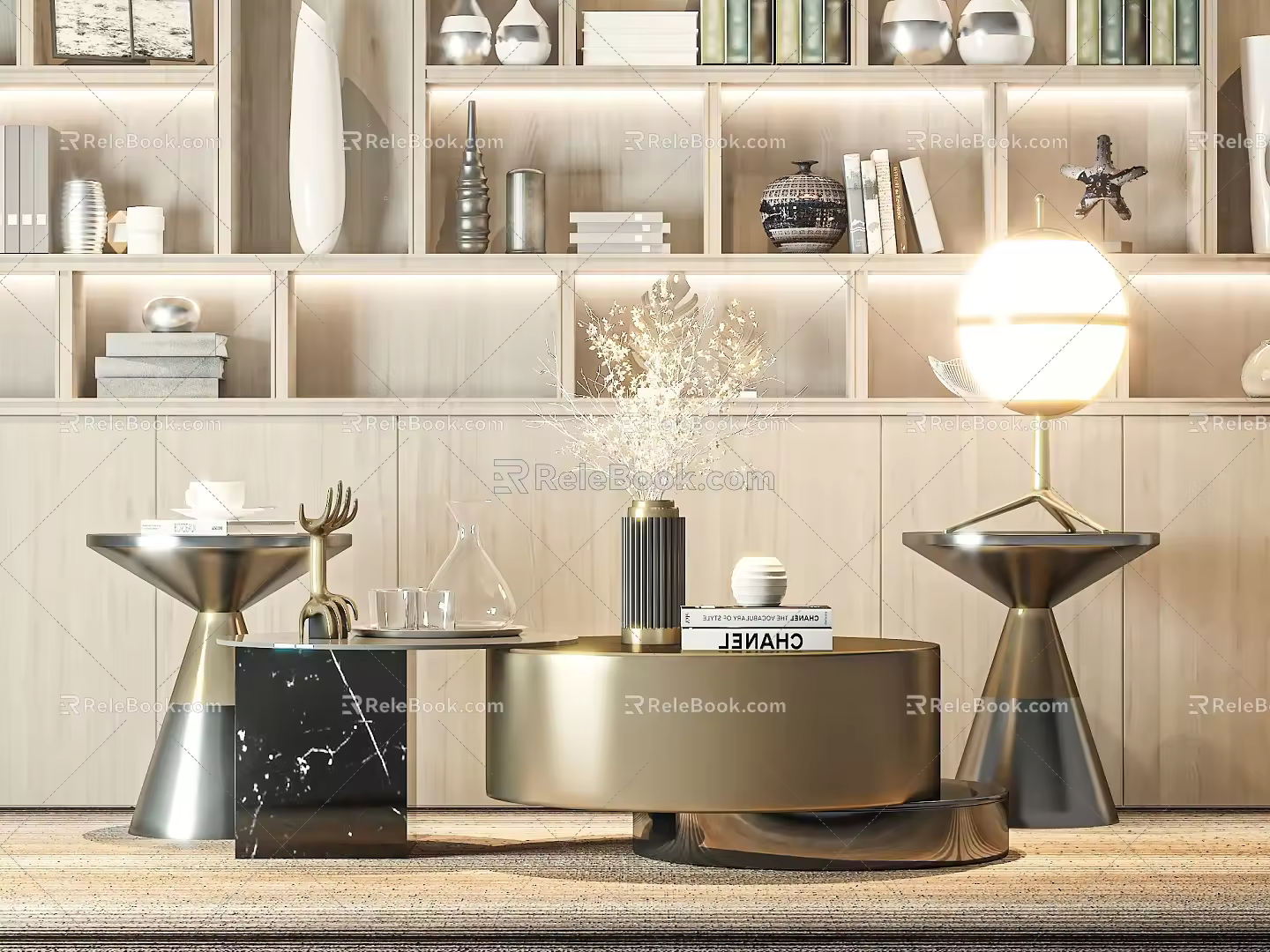Coffee table side table metal 3d model