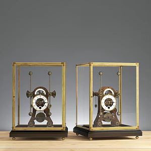 c.1900 French double dial clock bell clock 3d model