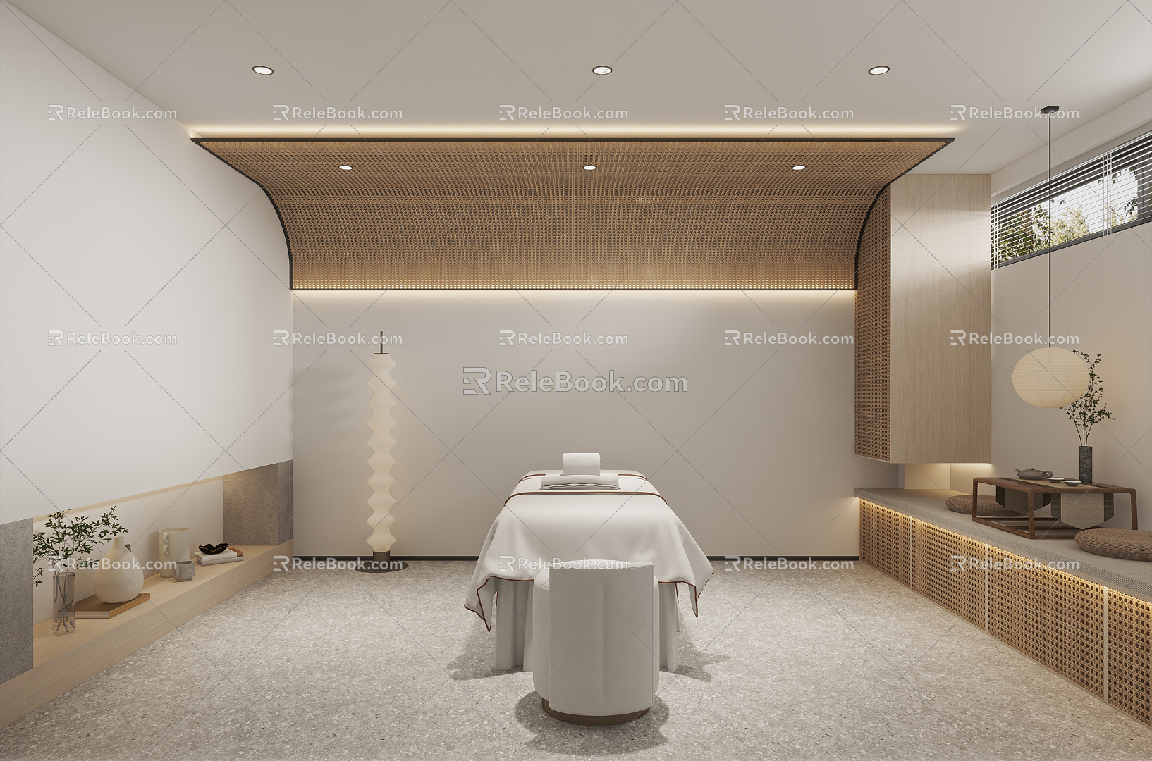 Qui Ji SPA Beauty Salon Room Massage Bed Room Massage Shop Massage Floor Lamp Club 3d model