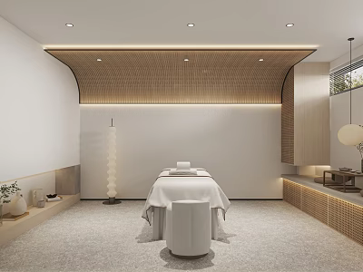 Qui Ji SPA Beauty Salon Room Massage Bed Room Massage Shop Massage Floor Lamp Club 3d model