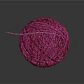 Vibrant Purple Yarn Ball As Essential Household Supplies With Soft Texture For Sewing And Crafting