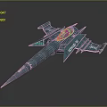 Futuristic Blue Science Fiction Spaceship With Streamlined Design Transparent Cockpit And Metallic Finish