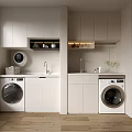 3d balcony washing machine cabinet combination 3d model