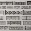 Assorted Decorative Metal Railings Featuring Various Ornate Patterns And Designs 3d model