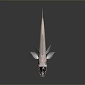 Silver White Decorative Fish Ornament With Sharp Teeth Yellow Eyes And Fins