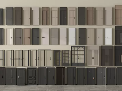Modern Security Doors In Various Styles Colors And Materials For Home Protection 3d model