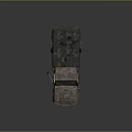 Vintage Rusty Military Truck With Camouflage Paint And Canvas Covered Cargo Bed