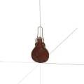 Brown Leather Flask With Metal Hook And Vintage Craft Design