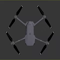 Modern Quadcopter Drone Design With Camera And Propellers On Gray Background 3d model