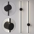 Modern Black Circular Wall Lamp With Minimalist Design And Decorative Elements 3d model