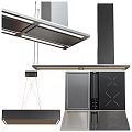 Modern Kitchen Appliances With Range Hood Built In Oven And Stainless Steel Cooktop