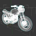 Vintage Gray Motorcycle With Red Seat Round Headlight And Black Tires