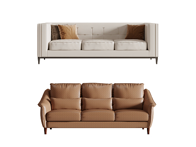 Modern three-seat sofa multiplayer sofa model