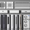 Different Types of Air Conditioner Fans Including Wall Mounted Ceiling and Floor Standing Models