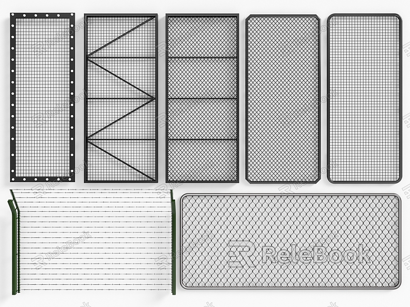 Industrial wind steel wire mesh partition model