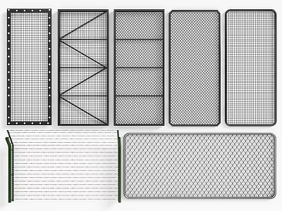 Varied Iron Art Mesh Panel Designs 3d model