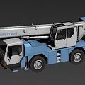 Blue Schwerlast Crane Truck With Extended Crane Arm And Lifting Mechanism For Construction Use