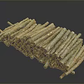 Natural Plant Wooden Sticks Stacked For Garden Decoration And Craft Use