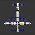 Orbital Space Station Modular Structure Featuring Extended Solar Panel Arrays